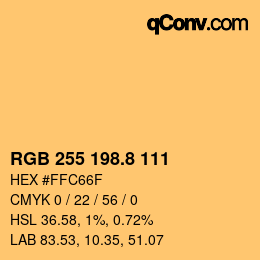 カラーコード: RGB 255 198.8 111 | qconv.com