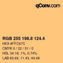 カラーコード: RGB 255 198.8 124.4 | qconv.com