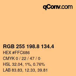 カラーコード: RGB 255 198.8 134.4 | qconv.com