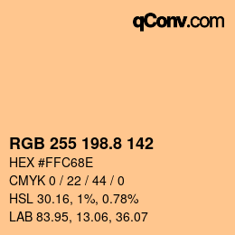 Color code: RGB 255 198.8 142 | qconv.com