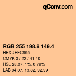 カラーコード: RGB 255 198.8 149.4 | qconv.com