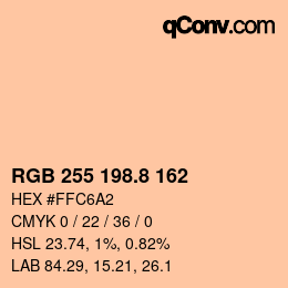 Código de color: RGB 255 198.8 162 | qconv.com
