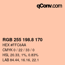 カラーコード: RGB 255 198.8 170 | qconv.com