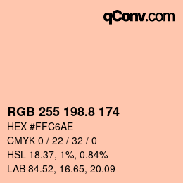 Color code: RGB 255 198.8 174 | qconv.com