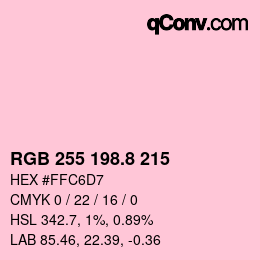 Color code: RGB 255 198.8 215 | qconv.com