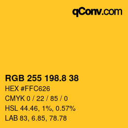 Color code: RGB 255 198.8 38 | qconv.com