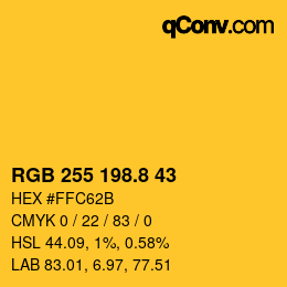 Color code: RGB 255 198.8 43 | qconv.com