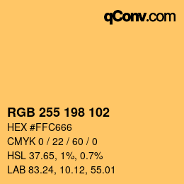 Color code: RGB 255 198 102 | qconv.com