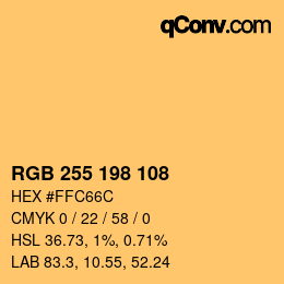 Color code: RGB 255 198 108 | qconv.com