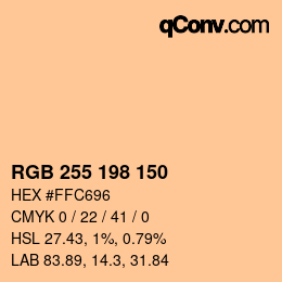 カラーコード: RGB 255 198 150 | qconv.com