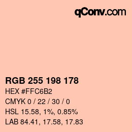 Color code: RGB 255 198 178 | qconv.com