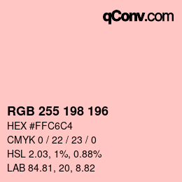 Color code: RGB 255 198 196 | qconv.com