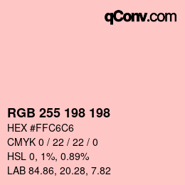 Color code: RGB 255 198 198 | qconv.com