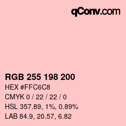 Código de color: RGB 255 198 200 | qconv.com