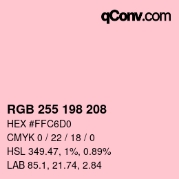 Color code: RGB 255 198 208 | qconv.com