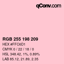 Color code: RGB 255 198 209 | qconv.com