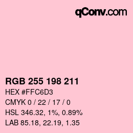 Color code: RGB 255 198 211 | qconv.com