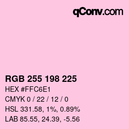 Color code: RGB 255 198 225 | qconv.com
