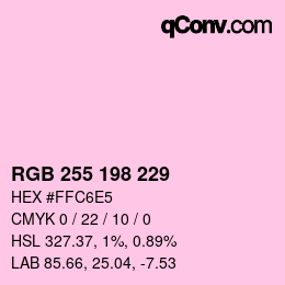 Color code: RGB 255 198 229 | qconv.com