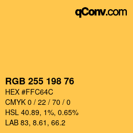 Color code: RGB 255 198 76 | qconv.com