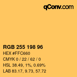 Color code: RGB 255 198 96 | qconv.com