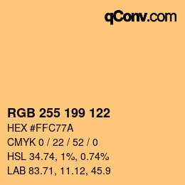 Color code: RGB 255 199 122 | qconv.com