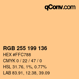 Color code: RGB 255 199 136 | qconv.com