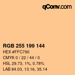 Color code: RGB 255 199 144 | qconv.com