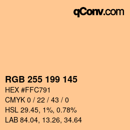 Color code: RGB 255 199 145 | qconv.com