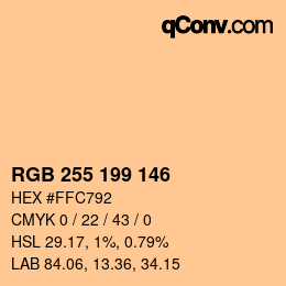 Color code: RGB 255 199 146 | qconv.com