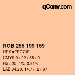 Color code: RGB 255 199 159 | qconv.com