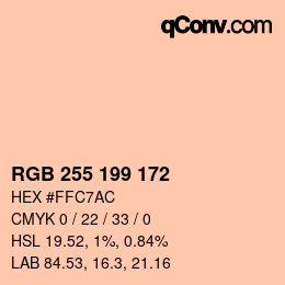 Color code: RGB 255 199 172 | qconv.com