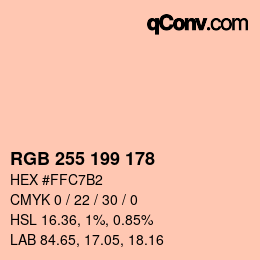 Color code: RGB 255 199 178 | qconv.com