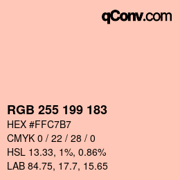 Color code: RGB 255 199 183 | qconv.com
