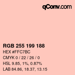 Code couleur: RGB 255 199 188 | qconv.com