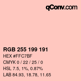 Color code: RGB 255 199 191 | qconv.com