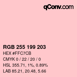 Color code: RGB 255 199 203 | qconv.com