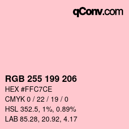 Color code: RGB 255 199 206 | qconv.com