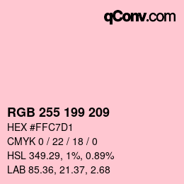 Color code: RGB 255 199 209 | qconv.com