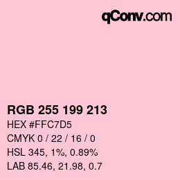 Color code: RGB 255 199 213 | qconv.com