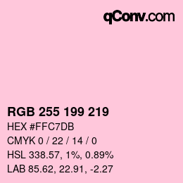 Color code: RGB 255 199 219 | qconv.com