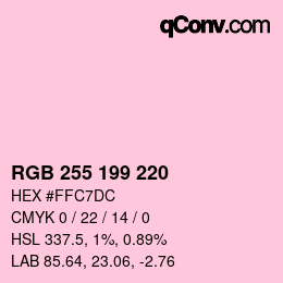 Color code: RGB 255 199 220 | qconv.com