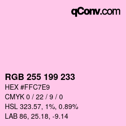 Color code: RGB 255 199 233 | qconv.com