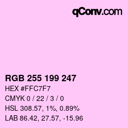 Color code: RGB 255 199 247 | qconv.com