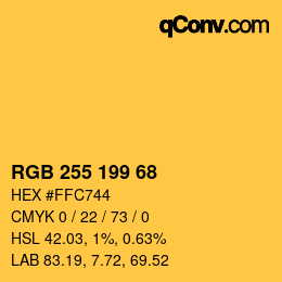 Color code: RGB 255 199 68 | qconv.com