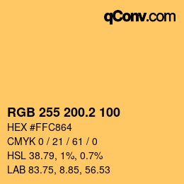 Color code: RGB 255 200.2 100 | qconv.com