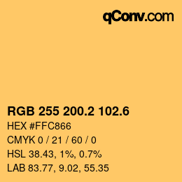 カラーコード: RGB 255 200.2 102.6 | qconv.com