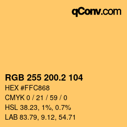 Color code: RGB 255 200.2 104 | qconv.com