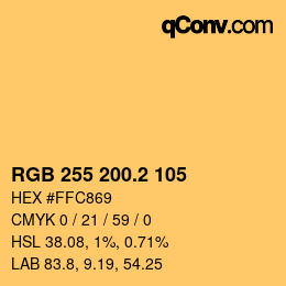 Color code: RGB 255 200.2 105 | qconv.com