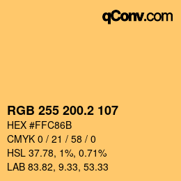カラーコード: RGB 255 200.2 107 | qconv.com